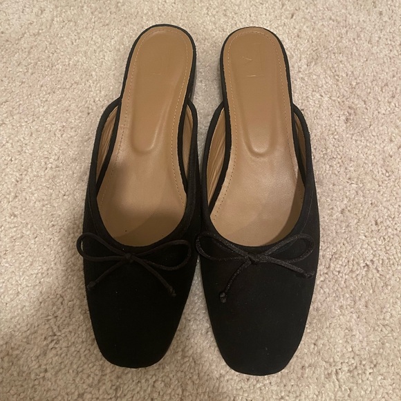 flattered malva suede black ballet flat - Picture 1 of 4